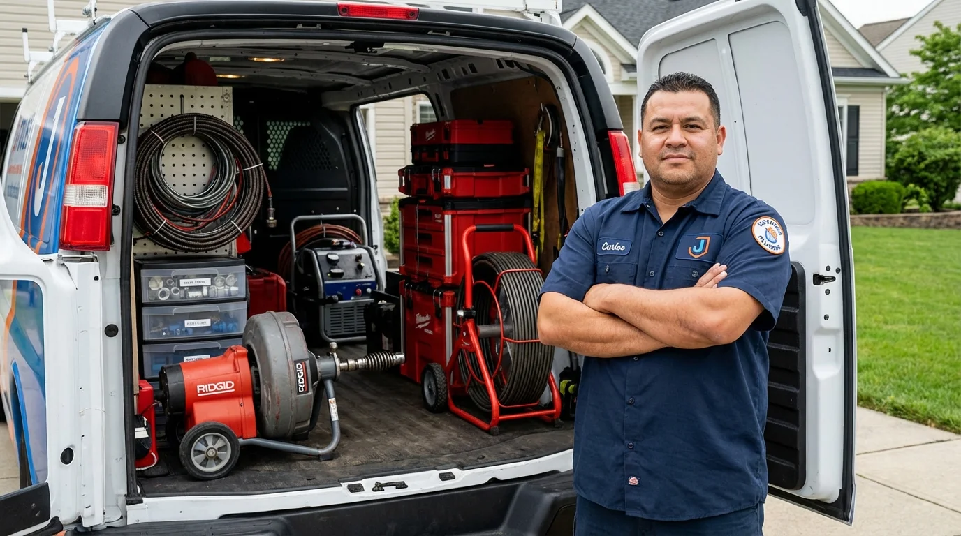 Professional drain cleaning equipment and Johns Plumbing LLC plumber in Nephi