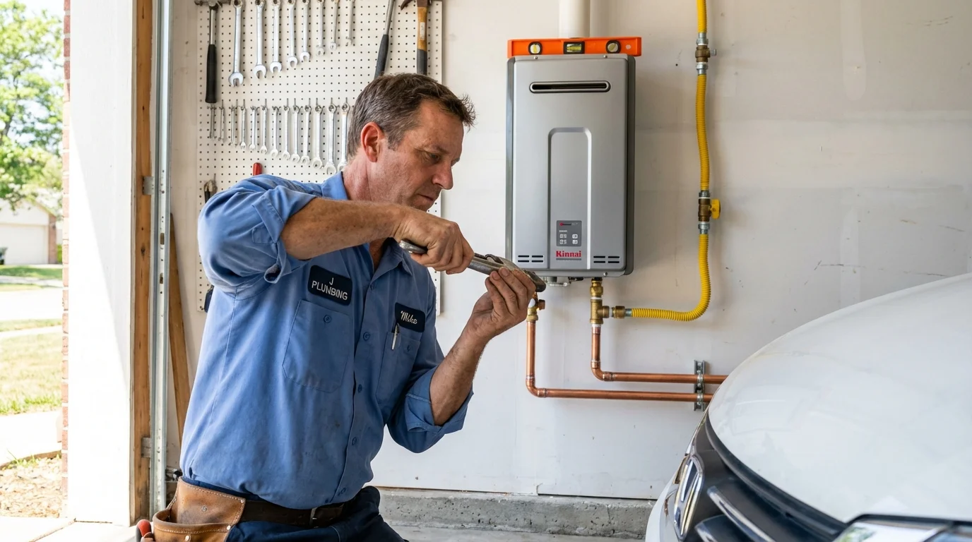 Tankless water heater installation by a Johns Plumbing LLC plumber in Nephi